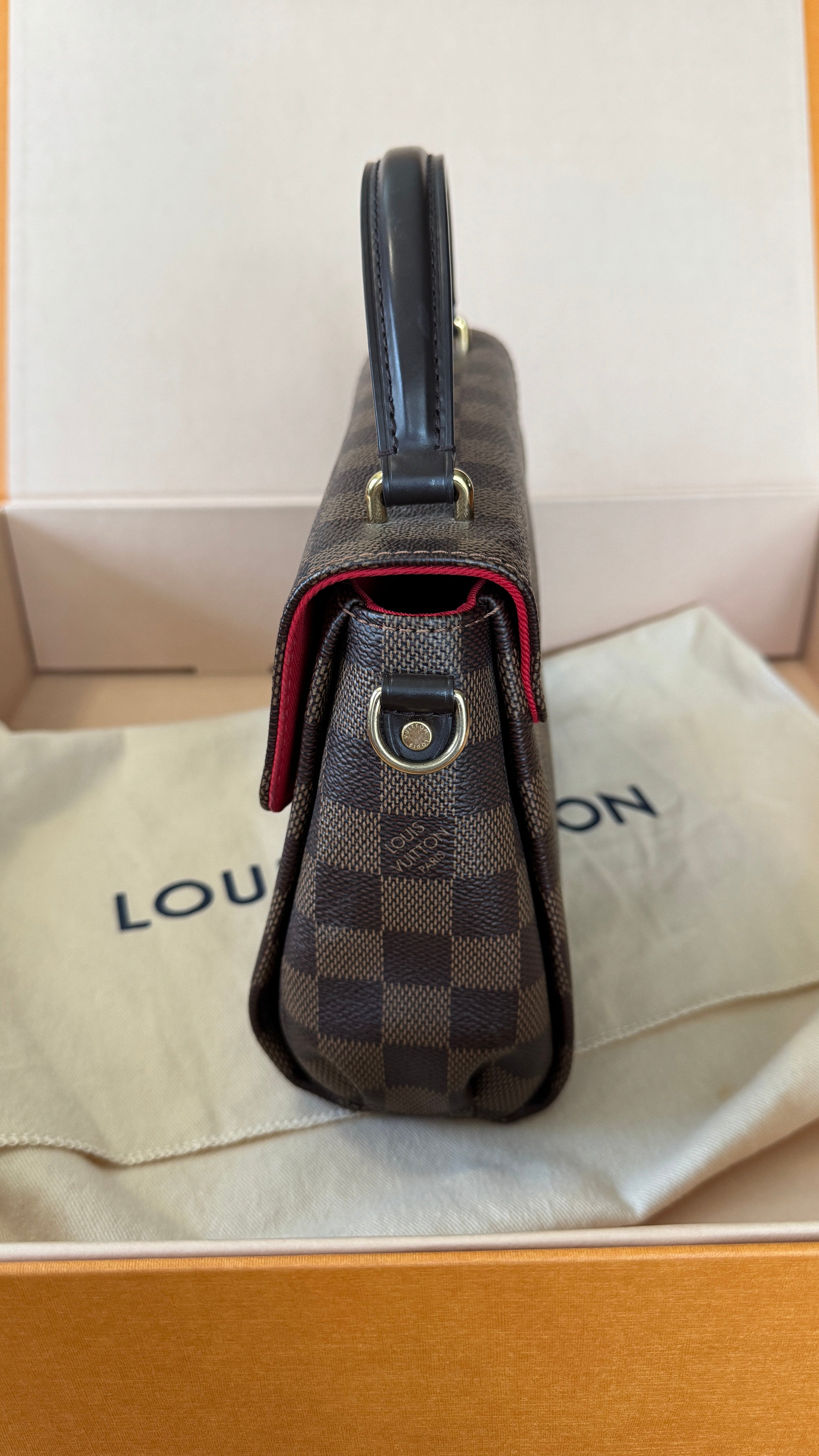 Louis Vuitton 2019 Damier Ebene Canvas Croisette with Strap