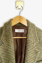 Mango Green Houndstooth Blazer