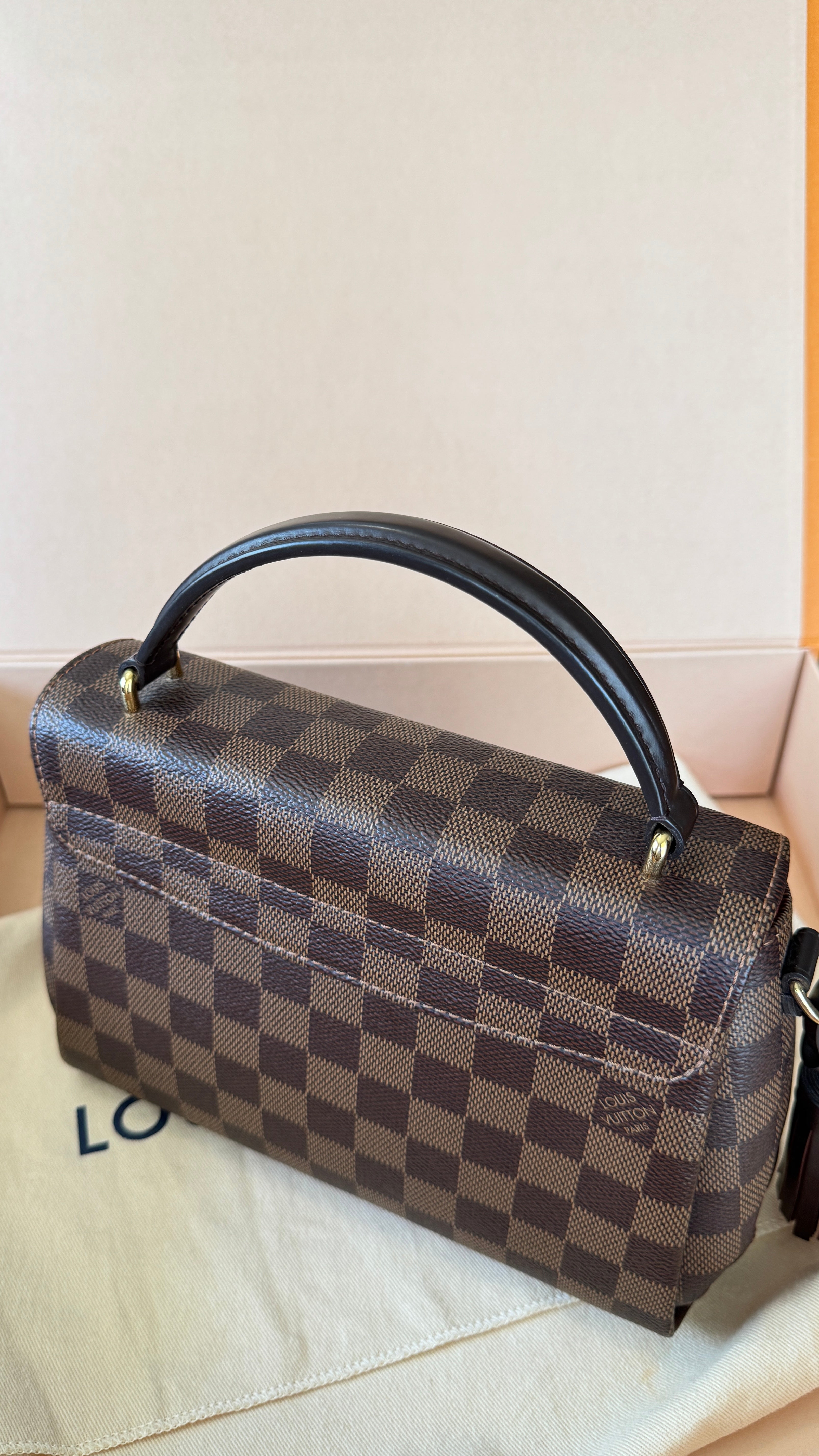 Louis Vuitton 2019 Damier Ebene Canvas Croisette with Strap